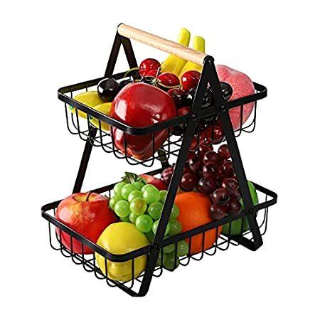 クリアランス卸し売り Bezaha 2段 フルーツバスケット キッチンカウンター用 フルーツボウル 野菜ホルダー フルーツホルダー フルーツホルダー 野菜収納 正規取扱販売店 Www Superavila Com