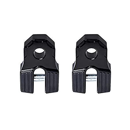 2PCS Black Winch Shackle Flat Mount with Pin and Rubber Pads 30，000 LBs for