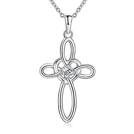 珍しい ケルトノットネックレス スターリングシルバー 女性用クロスネックレス 並行輸入 海外製 プレゼント おしゃれ ペンダント ネックレス 女性用 ブライダルシ 洗礼 卒業式 クリスマス Cz 5a ラブハートネックレス レディースアクセサリー Thunda2 Com Au