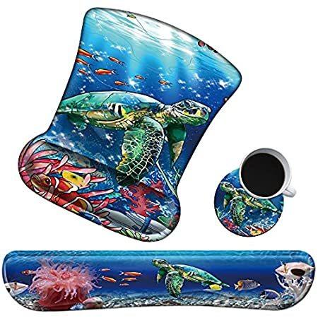 Web限定 手首サポート 低反発素材 ジェルマウスパッド キーボードリストレストクッションセット コンピュータ 簡単タイピングの痛み緩和 お揃いのコースター付き マウスパッド Bio Hemp Fr