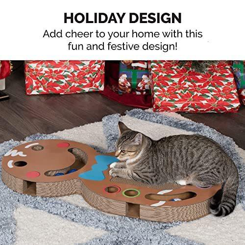 Furhaven Pet おもちゃ for 猫 and キッチンs - Giant Gingerbread Man Holiday キャットスクラッチ｜hiro-s-shop｜06