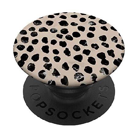 国内外の人気が集結 Black PopGrip Swappable PopSockets Pattern Latte Almond Dots Polka iPhone用ケース
