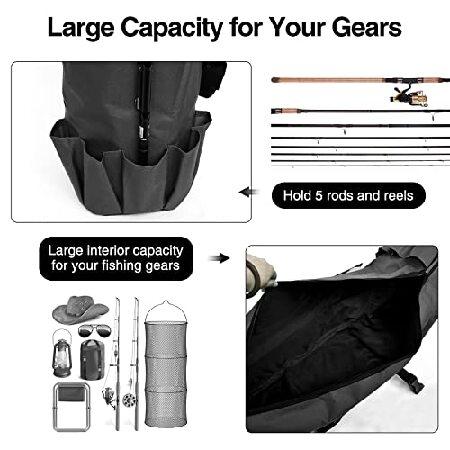 Donql Fishing Rod Bags Outdoor Fishing Pole Holders Multifunction Camping Portable Canvas Backpack Case Fish Rod Storage Bag Fishing Rod Case