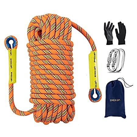 EMEKIAN 12mm Outdoor Climbing Rope, 20M 65ft Indoor Workout Rope, Stati