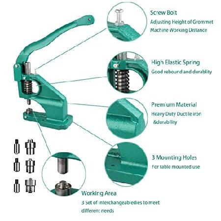 Hand Press Grommet Machine Grommets Eyelet Tool Kit, Including Grommet  Machine, 3 Dies (#0#2#4), 2400Pcs Grommets for