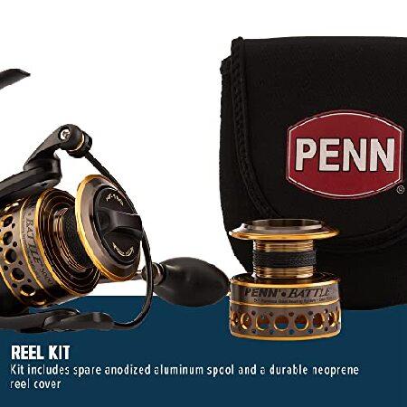 参議院 PENN Battle Spinning Fishing Reel Kit with Spare Spool and Reel Cover， Size 4000