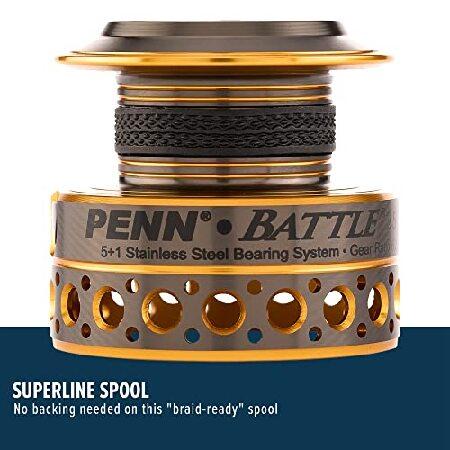 参議院 PENN Battle Spinning Fishing Reel Kit with Spare Spool and Reel Cover， Size 4000