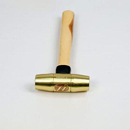 豪華 WEDO Brass Hammer with Wooden Handle， Drum Type Hammer， 1lb， 300mm Length