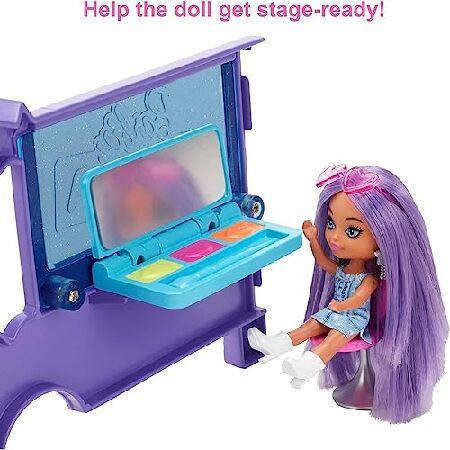 【美品】 Barbie Sets， Extra Mini Minis Vehicle Playset with Doll， Expandable Tour Bus， Clothes and Accessories