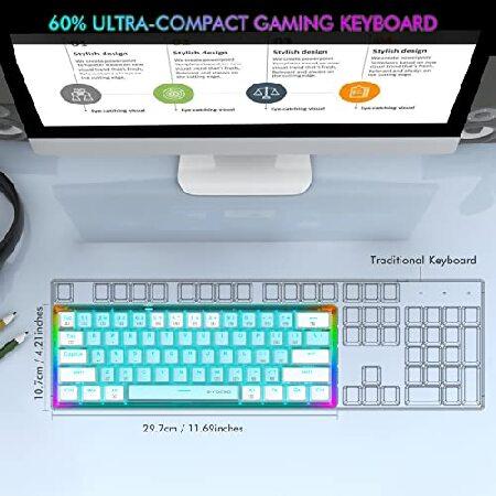 一番安い E-YOOSO 60% メカニカル キーボード， RED スイッチ メカニカル Gaming Wired キーボード with RGB Backlit， Ultra-Compact 60 Percent Computer キーボード for