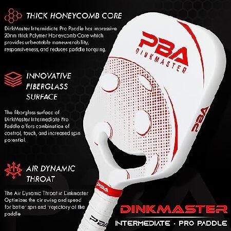 PBA Sport Dinkmaster ピックルボールパドル - USAPA承認 究極のピックルボールラケット 大人用 - レッドピクルスボールパドル 精密カットポリプロピレンコア＆ 