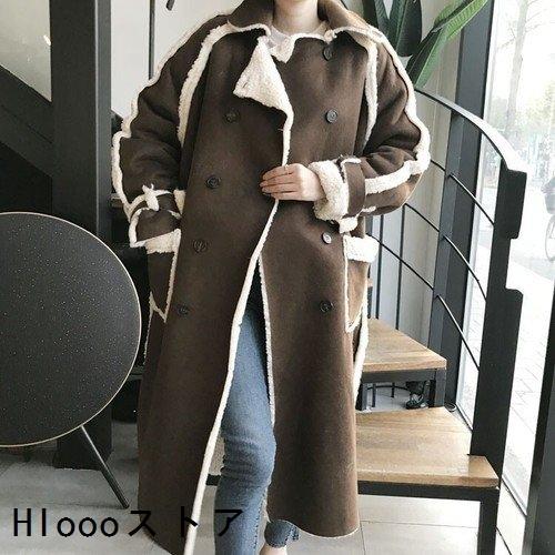 残りわずか ムートンコートレディースファッション代30代40代50代女性カジュアル冬秋リバーシブルコートダブルブレストロング丈ボア秋冬 包装無料 送料無料 Www Amussol Org Do