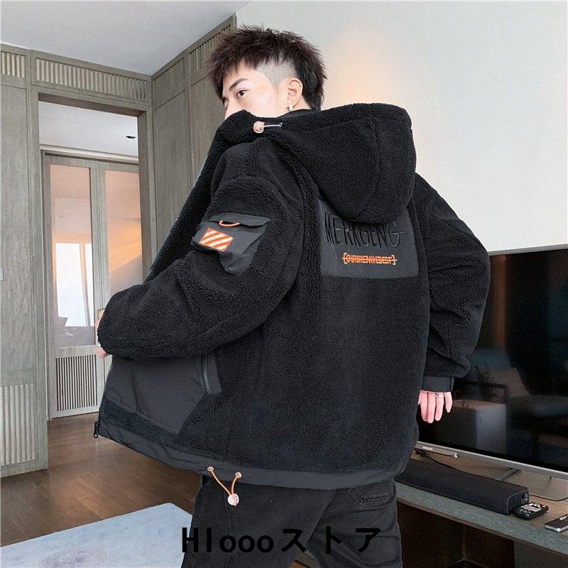 高い品質 フリースジャケット メンズ ファー ブルゾン アウター コート 無地 フード付き スタンドネック フルジップアップ 秋冬 アウトドア トップス 輝く高品質な Turningheadskennel Com