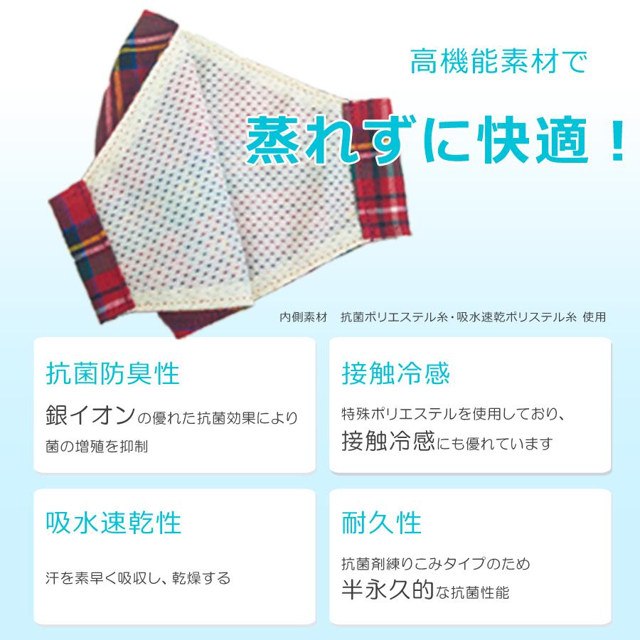 マスク 日本製 夏用　洗える こども用　赤 チェック柄 mask2008-me-gra-ｓ |  | 03