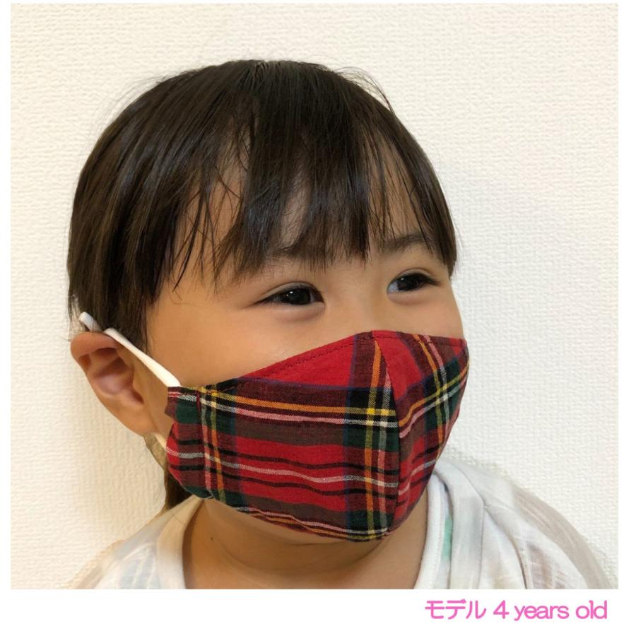 マスク 日本製 夏用　洗える こども用　赤 チェック柄 mask2008-me-gra-ｓ |  | 05