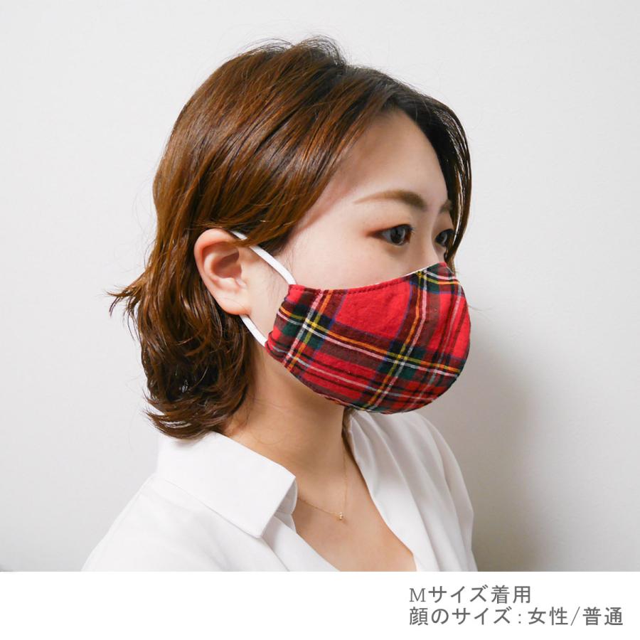 マスク 日本製 夏用　洗える 赤 チェック柄 mask2008-me-gra |  | 05