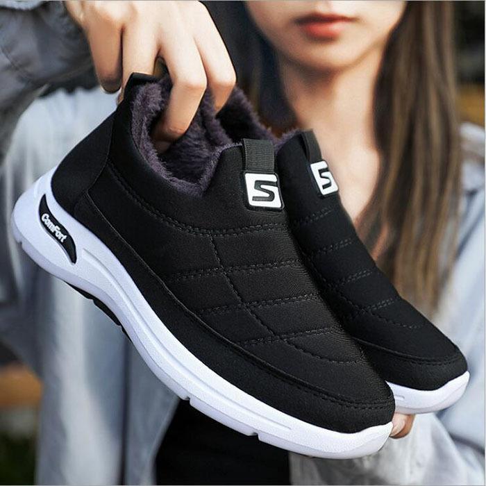 スニーカー レディース 黒 シューズ 靴 裏起毛 ムートンブーツ ハイカット ウォーキングシューズ くつ スポーツ 運動 おしゃれ