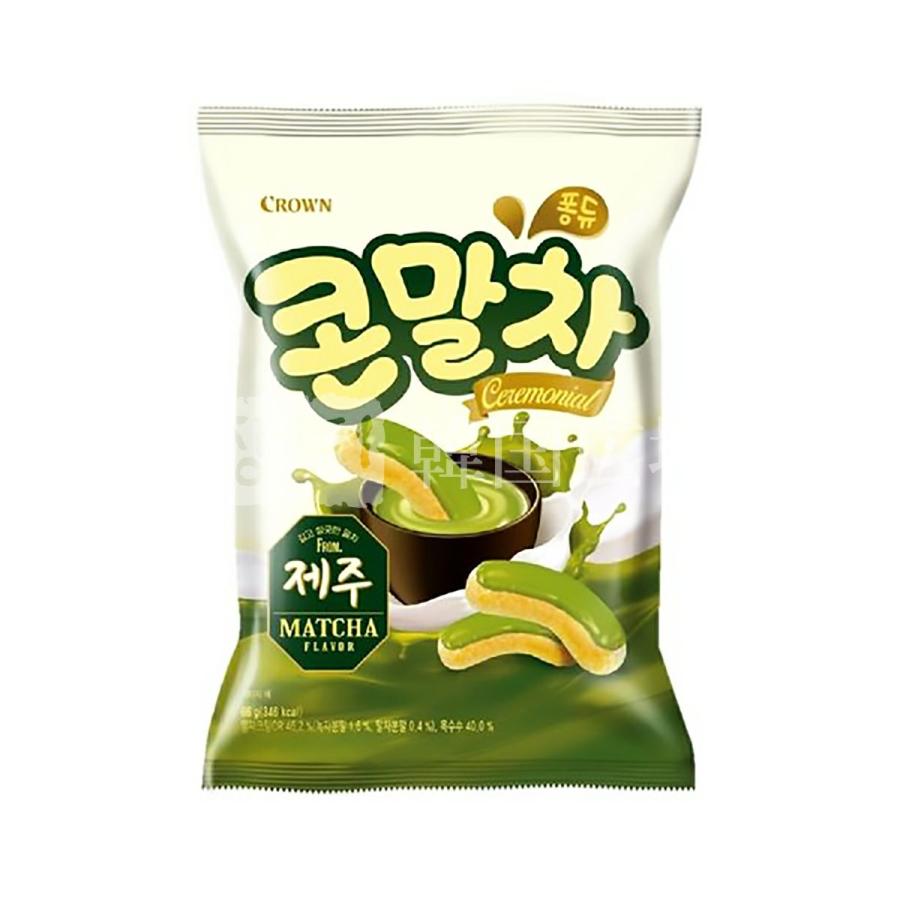 クラウン コンマルチャ (抹茶味スナック) 66g : 韓国広場 - 韓国食品の