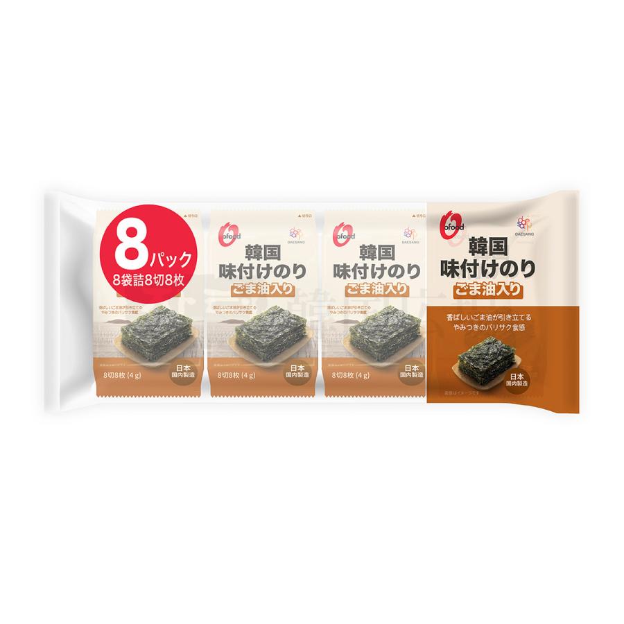 O'Food 韓国味付けのり(8切8枚)x8袋 : 韓国広場 - 韓国食品のお店