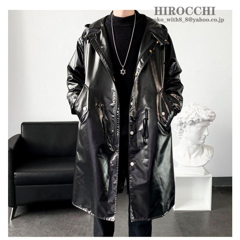 お手頃価格 スプリングコート パーカー メンズ ジップパーカー 光沢 春 ロングコート カッコイイ 防風 おしゃれ フード付き パーカー サイズ S Viaanas Com
