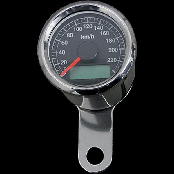 【メーカー在庫あり】 010850 ネオファクトリー 48mm アジャスタブルスピードメーター ステンレス 黒盤 白光 HD店