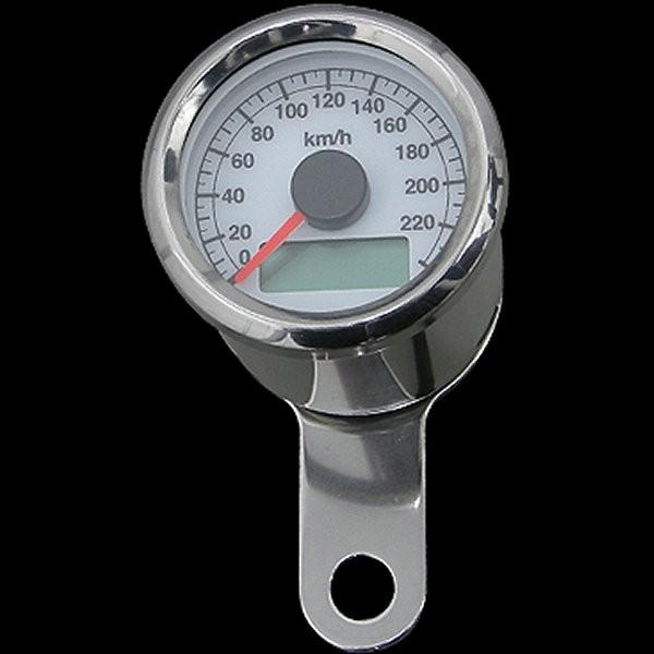 【メーカー在庫あり】 010853 ネオファクトリー 48mm アジャスタブルスピードメーター ステンレス 白盤 橙光 HD店