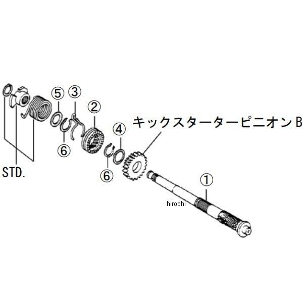 【メーカー在庫あり】 02-04-0124 SP武川 キックスタータースピンドルキット Bタイプ HD店
