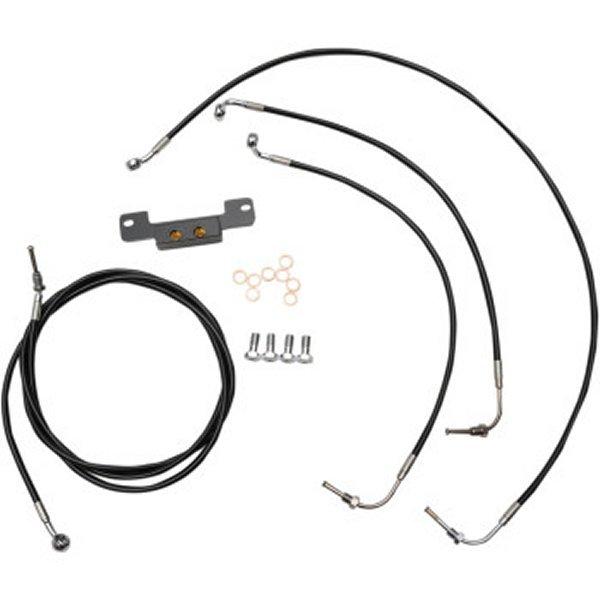 【USA在庫あり】 0662-0202 LAチョッパーズ LA Choppers ケーブル標準キット 黒 17年以降 FLH ABS無し 15-17インチ用 HD店