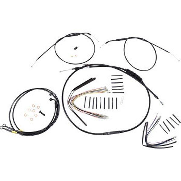 0662-0599 B30-1196 バーリーブランド Burly Brand ケーブルキット 黒 Jail Bar 08年?11年 FXDF 14インチ用 HD店