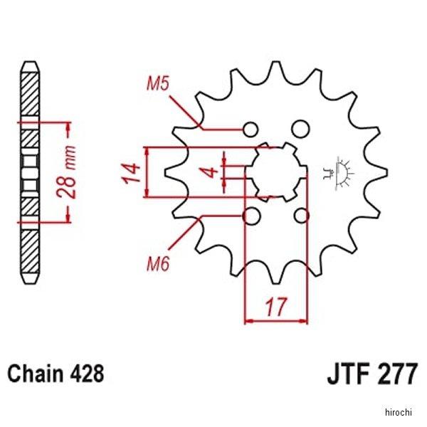 【USA在庫あり】 1212-0670 JT チェーン JT Chains スプロケット フロント 13T/428 14年-15年 CRF125F スチール HD店｜hirochi2｜02