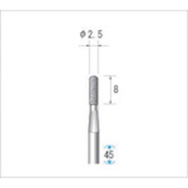 【メーカー在庫あり】 (株)ナカニシ ナカニシ 電着CBNバー 円筒先丸型 φ2.5×8×軸φ3 ＃120 12338 HD店