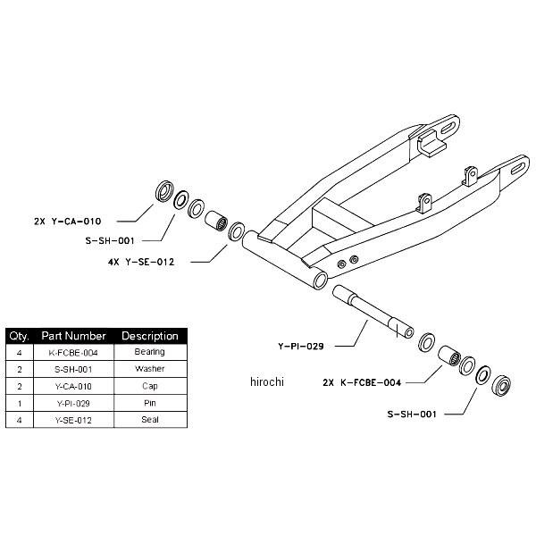 【USA在庫あり】 1302-0018 ピボットワークス Pivot works スイングアーム ベアリングキット 03年-11年 TT-R125 HD店の画像