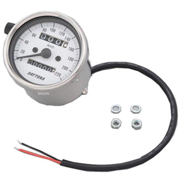 【メーカー在庫あり】 15636 デイトナ 機械式スピードメーター φ60 LED照明 220km シルバー/白 汎用 HD店