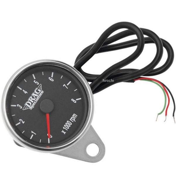 Harley Davidson - 【USA棚卸し資産あり】 2211-0031 DRAG 2.4in 陰電子タコメーター 8000rpm ポリッシュ/黒/一風変わった針 固定ディスク店 バイク-車、バイク、自転車