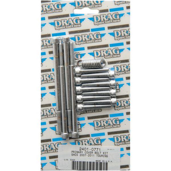 【USA在庫あり】 2401-0771 DRAG ボルトキット プライマリカバーセット 07年-16年 FLH クローム/ローレット HD店