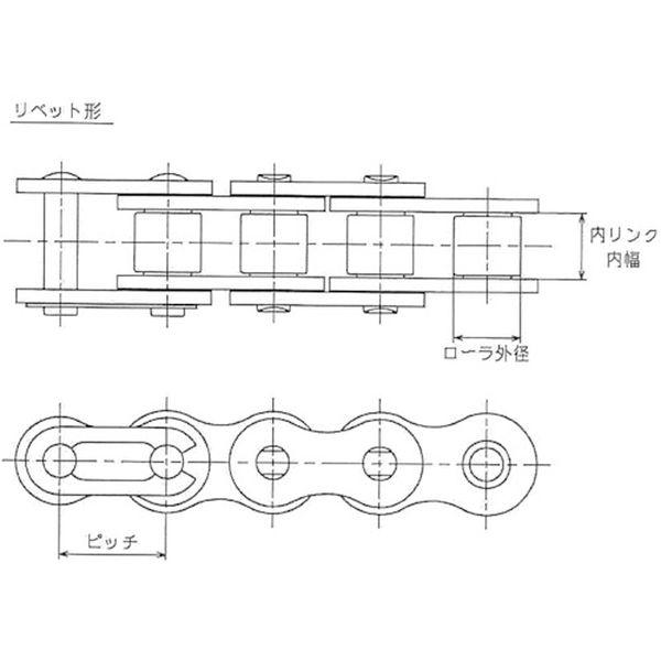 【メーカー在庫あり】 EK60 EK60SS300160LSPJ (株)江沼チヱン製作所 ENUMA SUS ステンレスローラーチェーン HD店の画像