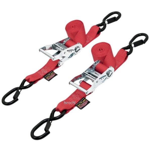 【USA在庫あり】 3920-0145 パワータイ POWERTYE 幅1.5インチ(38mm) ラチェット セフティーラッチフック付き 6.5フィート(1.98m) 赤 (左右ペア) H