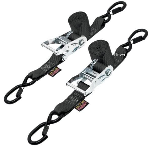 【USA在庫あり】 3920-0146 パワータイ POWERTYE 幅1.5インチ(38mm) ラチェット セフティーラッチフック付き 6.5フィート(1.98m) 黒 (左右ペア) H