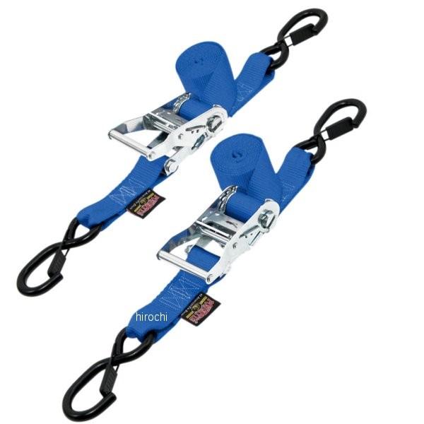 【USA在庫あり】 3920-0147 パワータイ POWERTYE 幅1.5インチ(38mm) ラチェット セフティーラッチフック付き 6.5フィート(1.98m) 青 (左右ペア) H