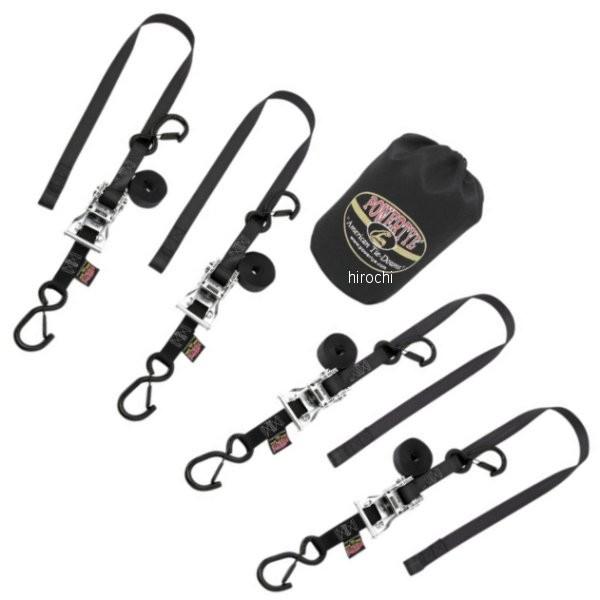 【USA在庫あり】 3920-0290 パワータイ POWERTYE 幅1インチ(25mm) タイダウンキット 6.5フィート(1.98m) 黒 (4本セット) HD店