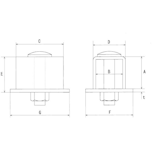 【メーカー在庫あり】 3TOA (株)ヤボシ ヤボシ 戸当り(スチール製) 3号 HD店｜hirochi2｜03