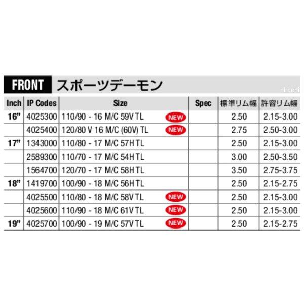 【メーカー在庫あり】 4025700 ピレリ PIRELLI スポーツデーモン 100/90-19 M/C 57V TL フロント HD店 | PIRELLI | 01