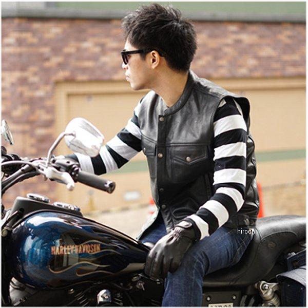 DEGNER 【メーカー在庫あり】 V-16 デグナー レザーベスト 黒 XLサイズ