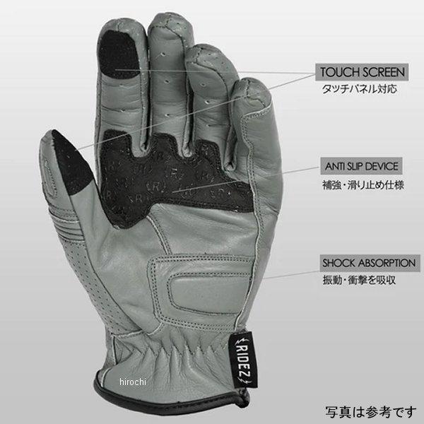 【メーカー在庫あり】 RLG2201 ライズ RIDEZ MOTO GLOVES DEFOE レザーグローブ グレー XLサイズ HD店の画像