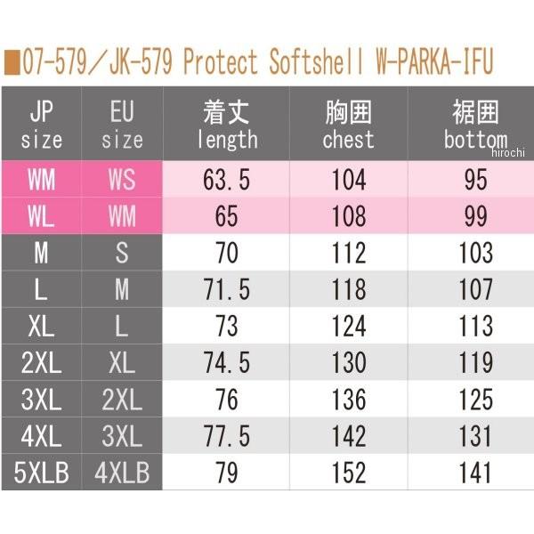 【メーカー在庫あり】 4573325709676 JK-579 コミネ KOMINE 秋冬モデル プロテクト ソフトシェルウインターパーカー IFU 黒 5XLBサイズ HD店｜hirochi2｜06