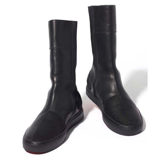 4336 カドヤ KADOYA レザーハイスニーカー M2 ブーツ 黒/黒 24.0cm HD店