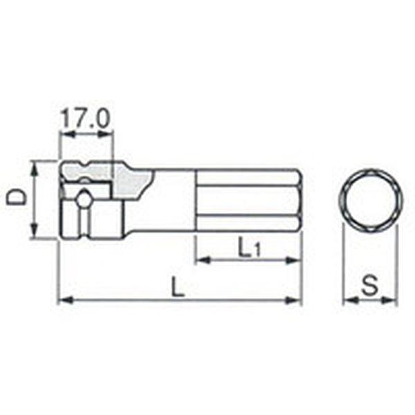 【メーカー在庫あり】 4AH-17 4AH17  TONE(株) TONE インパクト用ヘキサゴンソケット 17mm HD店｜hirochi2｜02