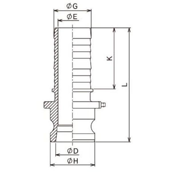 【メーカー在庫あり】 633-E-3-BR 633E3BR カムロック アダプター ホースシャンク ブロンズ 633-E 3インチ BR HD店_1