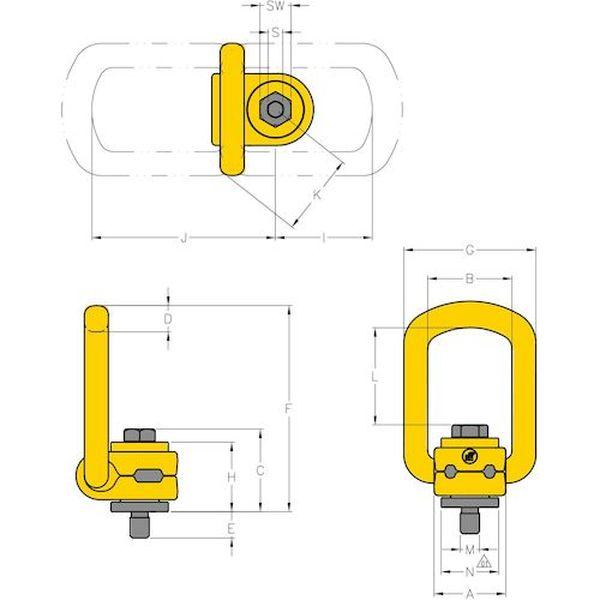 【メーカー在庫あり】 8-211-010 8211010  YOKE社 YOKE リフティングポイント M12X1.75X18 0.8t HD店の画像