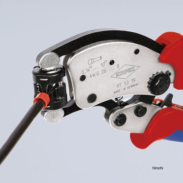 【メーカー在庫あり】 9753-19 クニペックス KNIPEX Twistor ツイスターT フェルール用圧着プライヤー コンフォートハンドル HD店の画像